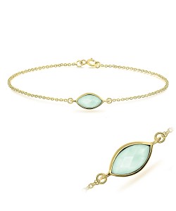 Gold Plated Amazonite Silver Bracelets BRS-389-GP